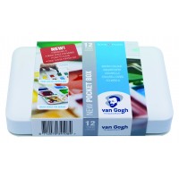 Van Gogh Akvarel pocketbox med 12 farver+pensel Van Gogh Akvarel pocketbox med 12 farver+pensel