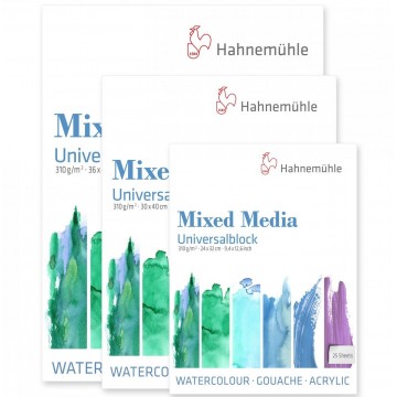 Mixed Media blok, Hahnemühle, 310g, blok m 25 ark