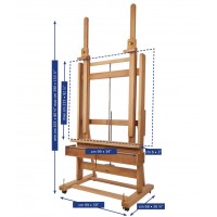 Mabef M02 plus - staffeli m. dobbelt mast og håndsving Mabef M02 plus - staffeli m. dobbelt mast og håndsving
