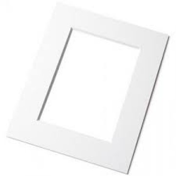 Passepartout, knækket hvid, 2 mm