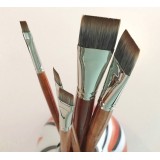 Cbart - RØDTOPPEN, flad pensel, til olie/akryl